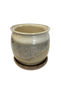 Handmade Ceramic Indoor Planter with Drainage Tray – Modern Stoneware Plant Pot for Houseplants, Succulents & Home Decor